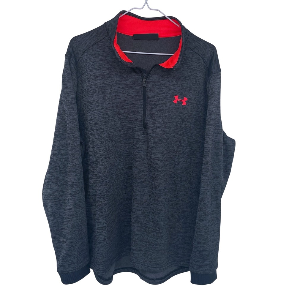 Gray Under Armour Coldgear 1/4 Zip Pullover Sweatshirt XL Athletic
